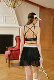 Load image into Gallery viewer, Chelsea | Cross-Back Strap Sports Bra Tank Top – Black
