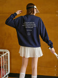 Load image into Gallery viewer, Hampton | Crewneck 420g Cotton - COTE LIRRE Country Club Wimbledon Quotes - Navy Blue